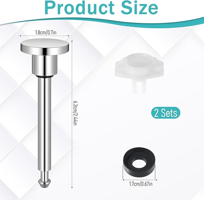 2 Set Tub Spout Diverter Repair Kit, Includes 2 x Diverter Valve Stems, 2 x Cup Seals and 2 x Gates, Bathroom Shower Bathtub Leaky Faucet Repair Replacement Parts