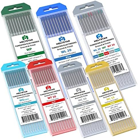 TIG Welding Cerium tungsten electrode 1/16” x 7” (Grey, WC20) 10-Pack