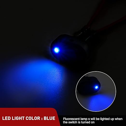 Nilight 5PCS LED Lighted Rocker Switch 12V Blue LED Illuminated ON Off Toggle 30A 3Pin SPST Oval Shaped 12mm Hole for Automotive Car Truck RV Motorcycles Marine Boats