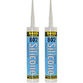 2-Pack Boss 802 Clear Pro Grade Silicone Sealant for Pool, spa, Household - 2 x 280ML. Tubes