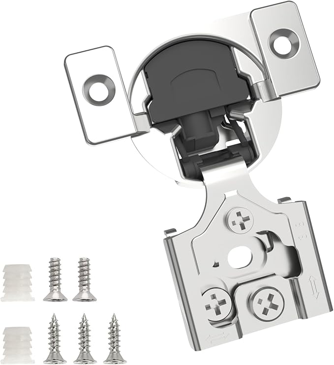 Chibery 60 Pack 3/8" Overlay 3D Soft Close Concealed Hinge for Face Frame Door, Smooth Slow Self Closing Hinges, Satin Nickel, Hidden 105° Open Angle Stainless Steel Hinge for Kitchen Cabinet Door