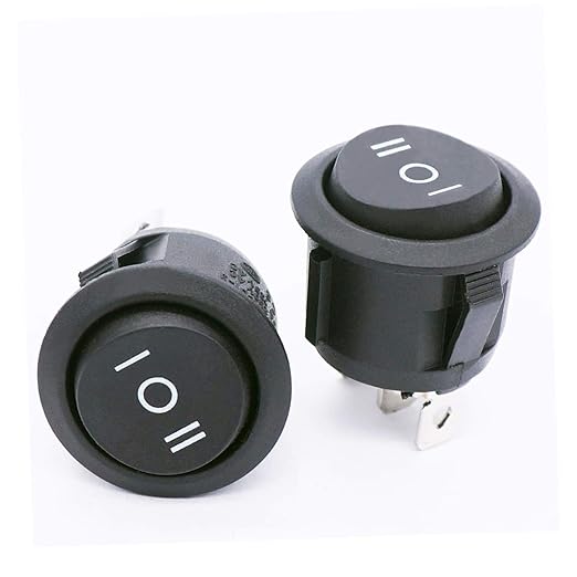 TWTADE / 4Pcs Momentary Boat Rocker Switch 3 Pin 3 Position(ON)-Off-(ON) SPDT Mini Car Auto Boat Round Rocker Toggle Switch 6A 250VAC/10A 125VAC KCD1-5-123