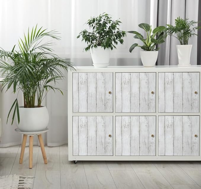 Shiplap Peel and Stick Wallpaper, Contact Paper for Classroom Home Decor | 17.7"x1004" Removable Self-Adhesive White Wood Plank Film, Farmhouse Decor for Bulletin Board Desk Cabinet & Home Renovation