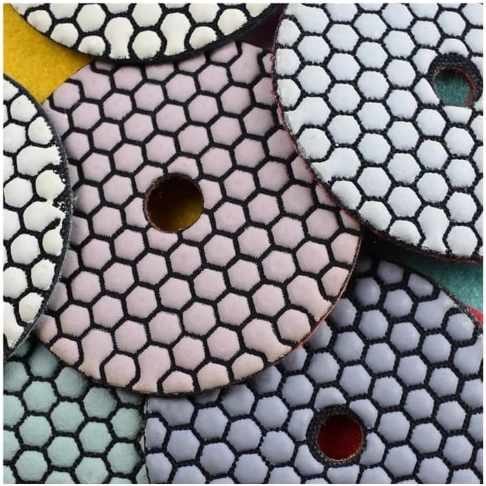 100mm 4" Dry/Wet Diamond Polishing Pads Buff for Granite Marble Concrete Stone Repair Edging Counter with Grinder Polisher(1500,10 Pcs)