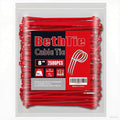 8 Inch Red Zip Ties (2500 Pack), 65 LBS Tensile Strength, Self-Locking Nylon PA66 UV Resistant Cable Ties for Indoor and Outdoor Use