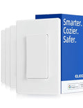 ELEGRP Smart Light Switch, 2.4GHz Wi-Fi Light Switch Compatible with Alexa & Google Assistant, Neutral Wire Required, APP Control and Timer Schedule, UL Certified,Single Pole, White, 4 Pack