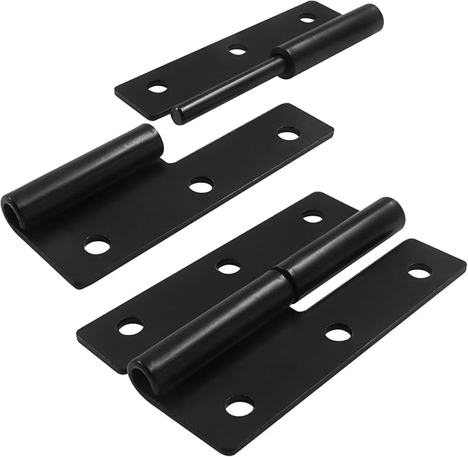 2 Pack 2.5 Inch Black Lift Off Hinge Heavy Duty H-Shaped Hinge Repair Hardware Butt Hinges Right Handed Slip Joint Flag Hinges for Indoor DIY Projects