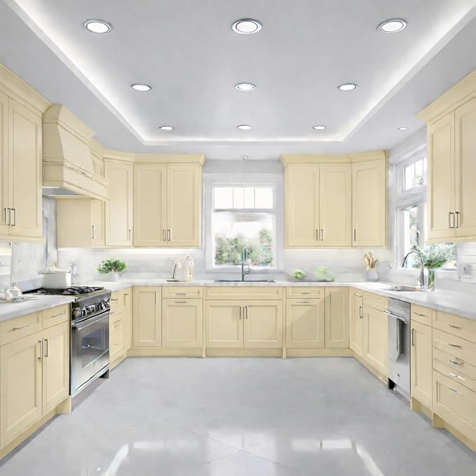 ALL-IN-ONE Paint by Heirloom Traditions, Kind (Buttery Yellow), 8oz Sample - Durable cabinet and furniture paint. Built in primer and top coat, no sanding needed. Includes our 30 featured color card.