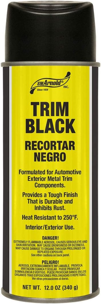 S.M. Arnold Trim Black Multi Purpose Aerosol Spray Paint, 12 Oz. Can, Quick Dry, Durable Finish, Rust Inhibitor, Heat Resistant, Perfect for DIY Projects on Metal, Wood, and Wicker Surfaces