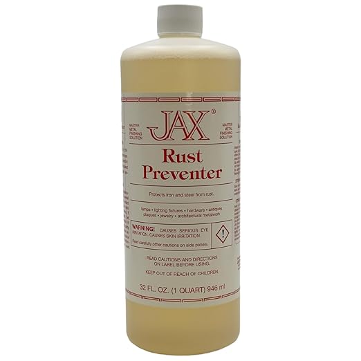 JAX Rust Preventer - Metal Finishing Solution - Protects Iron and Steel from Rust - Quart