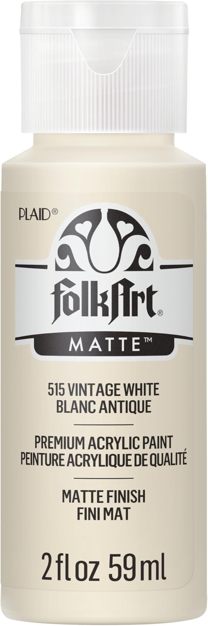 FolkArt Acrylic Paint in Assorted Colors (2 oz), 515, Vintage White