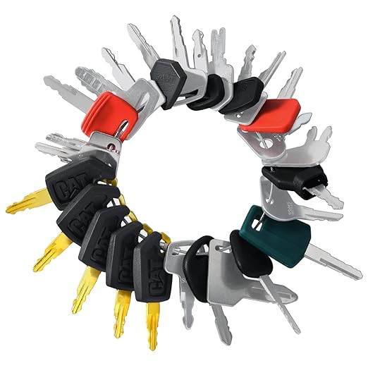 YASASHII 26 Heavy Equipment Keys Set Fits CAT, Case, JD, Komatsu, Kubota, Yanmar, Daewoo, Hyster, Takeuchi