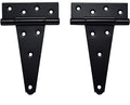 6 Inch T-Strap Shed Door Hinges Heavy Duty,Black Tee Hinge for Wooden Fences,Yard Door,Barn Door Gates, Wrought Hardware Rustproof,2Pack/Set