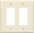 ENERLITES Decorator Light Switch or Receptacle Outlet Wall Plate, Gloss Finish, Midway Size 2-Gang 4.88" x 4.92", Unbreakable Polycarbonate Thermoplastic, UL Listed, 8832M-LA, Light Almond