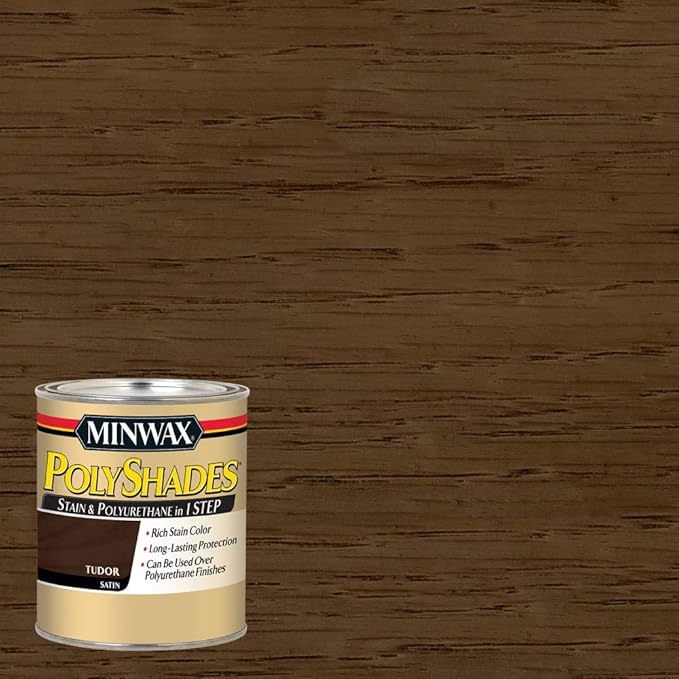 Minwax PolyShades Wood Stain + Polyurethane Finish – Quart, Tudor, Satin