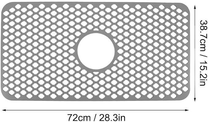 Kitchen Sink Mat 28 x 15in Silicone Sink Mat Non Slip Sink Protector for Farmhouse Kitchen Grey