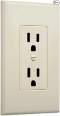 TayMac MW2500I MASQUE 1-Gang Decorator Electrical Outlet Cover Wall Plate (5-Pack), Replaces Old and Discolored Wall Plate for Electrical Outlet, Home Improvement Essentials, Ivory Polycarbonate