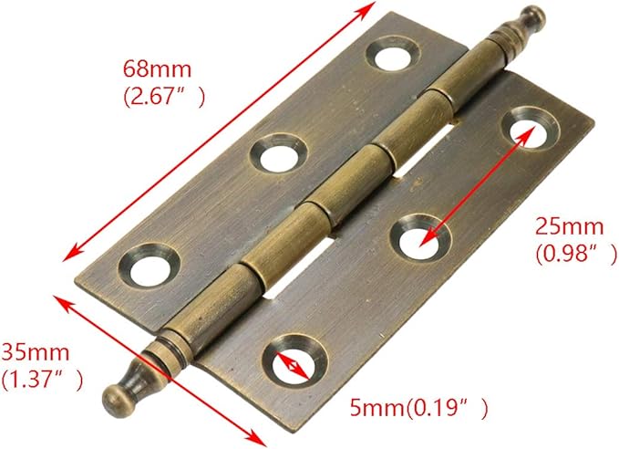 Quluxe 2.5" Door Hinges, Square Hinge, Antique Brass Hinges for Cabinet Doors Dresser Drawer Closet with Screws- Bronze (Pack of 4)
