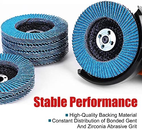 EZARC Zirconia Flap Discs 120 Grit, 4-1/2 x 7/8-Inch, Type 29, 10-Pack