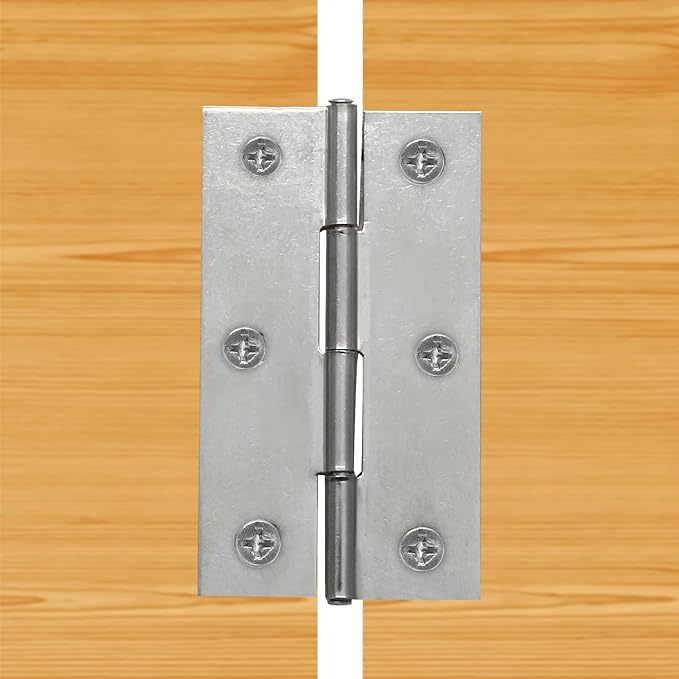 Piutouyar 6Pack Butt Hinge 2.5 Inch Mini 304 Stainless Steel Cabinet Hinges - Small Folding Craft Hinges With Mounting Screws for Boxes, Gate, Drawer