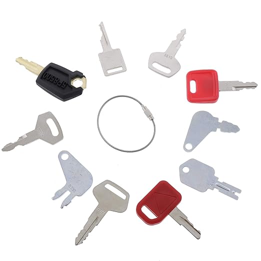 Solarhome 10 Heavy Construction Equipment Ignition Keys Sets for Caterpillar Case JD Hyster Komatsu Keys Heavy Equipment