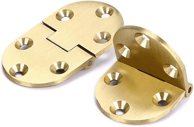 OwnMy Solid Brass Hinge, Drop Front Desk Drawer Butt Hinge for Table Sewing Machine，Doors and Folding Table with Screws (90 Degree - 2 PCS)