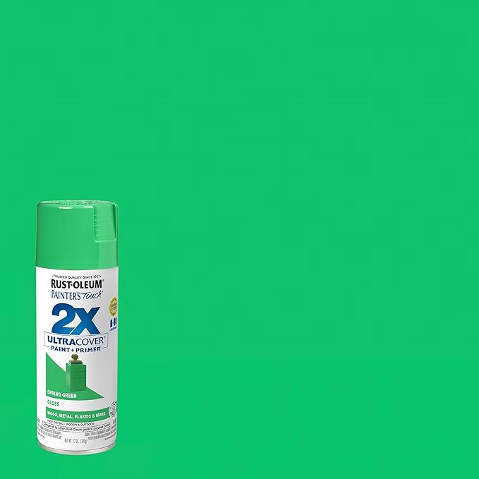 Rust-Oleum 314751 Painter's Touch 2X Ultra Cover Spray Paint, 12 oz, Gloss Spring Green