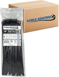 Kable Kontrol Cable Zip Ties, 14 Inch, 3500 Pcs, HD 120lbs Test, Black | Nylon Plastic, UV-Resistant, Self Locking, UL Listed, Indoor & Outdoor Use