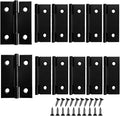 12 PCS 2 inches High-end Stainless Steel Mini Small Hinges with 48 Screws, Suitable for DIY Wooden Boxes, Small Cabinets, Jewelry Boxes Flat Hinges, Furniture, Woodworking Craft Project, Black