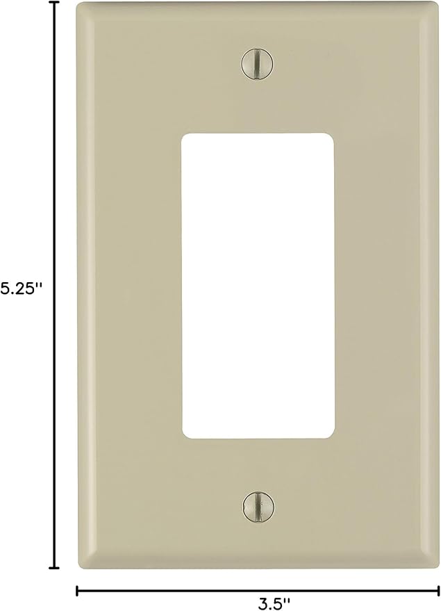 Leviton 1-Gang 1-Decora Midway Nylon Wallplate 10 Pack, PJ26-IM, Ivory