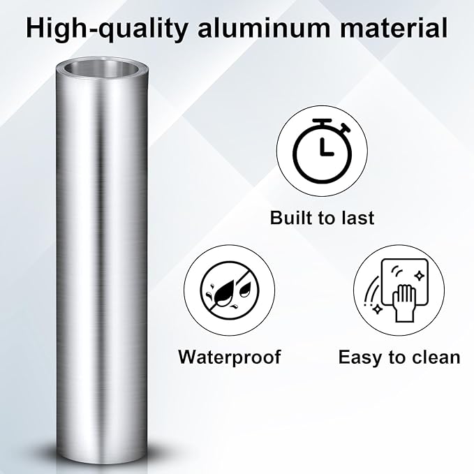 Therwen 2 Roll Aluminum Flashing Roll Metal Aluminum Roof Panels 0.2 mm Thickness Roof Flashing Strip for Sealing Windows Doors Siding Backyard Stains Moss and Mildew Prevention (14" x 10')
