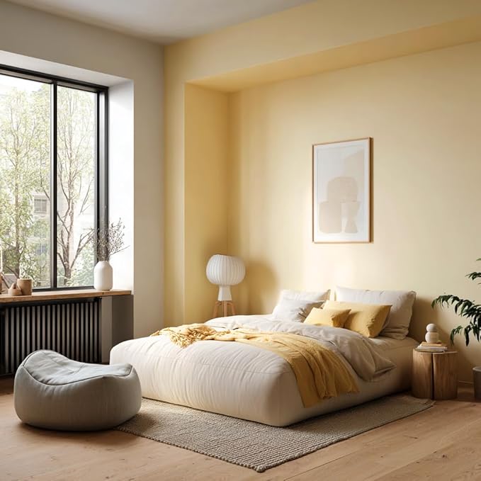 EVOLVE Interior Paint & Primer, Eggshell (Honey Yellow), 5 Gallon – One-Coat Coverage, Excellent Hide, Low VOC, Low Odor, Washable Paint for Walls, Doors & Trim