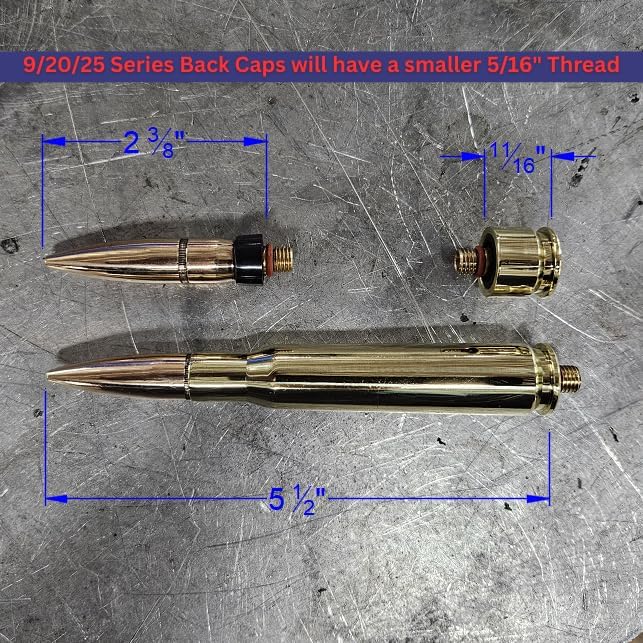 Complete 50 cal Bullet Tig Welding Back Cap Set, Welding Equipment, Welding Tools, Welding Accessories - Handcrafted in USA (9/20/25 Series)