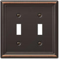 Amerelle 149TTDB Chelsea Wallplate, 2 Toggle, Steel, Aged Bronze, 1-Pack