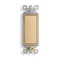 ELEGRP Matte Champagne Gold 3 Way Decorator Light Switch, 15A 120-277V, Paddle Rocker Switch Replacement, On/Off Wall Switch, Self-Grounding, Residential Grade, UL/CUL, 1 Pack