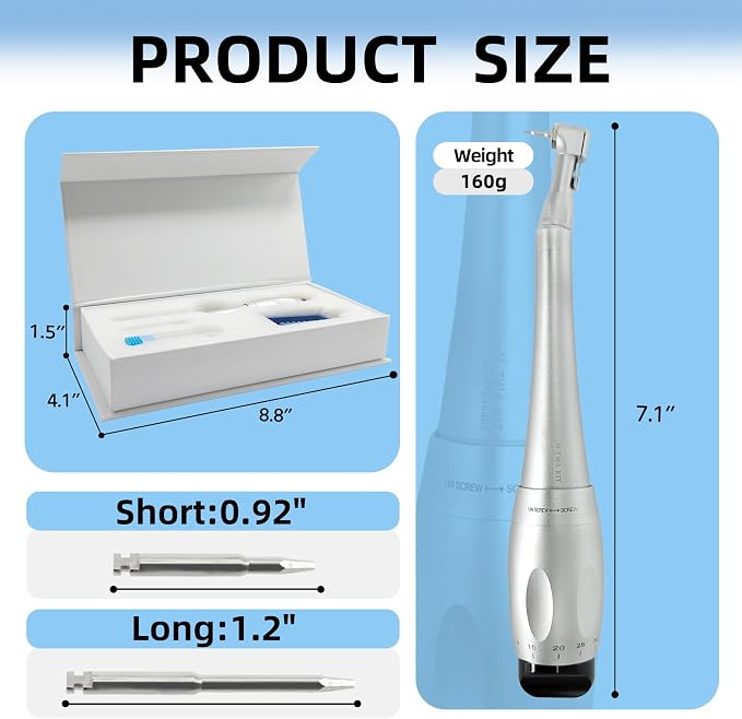 Dental Implant Torque Wrench Kit, Dental Torque Wrench with 7 Torque Settings (5-35N.cm), Replaceable Head & 16 Precision Bits, Metal Lock, Autoclavable 135°C/275°F for Dental Clinic