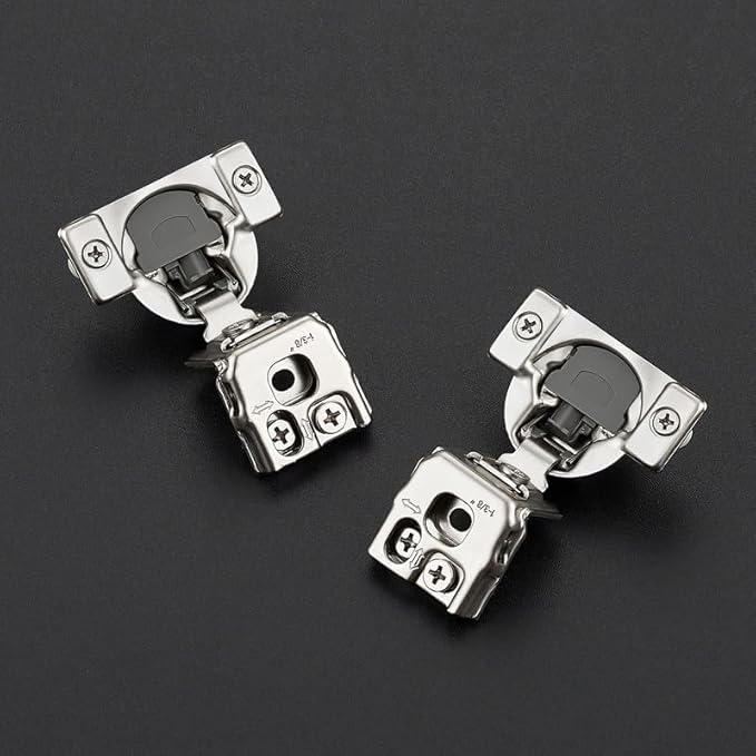 30 Pack 15 Pair 1-3/8 inch Overlay Soft Close Hinges for Kitchen Cabinet Hinges Satin Nickel Hidden Hinges Stainless Steel Concealed Hinge self Closing