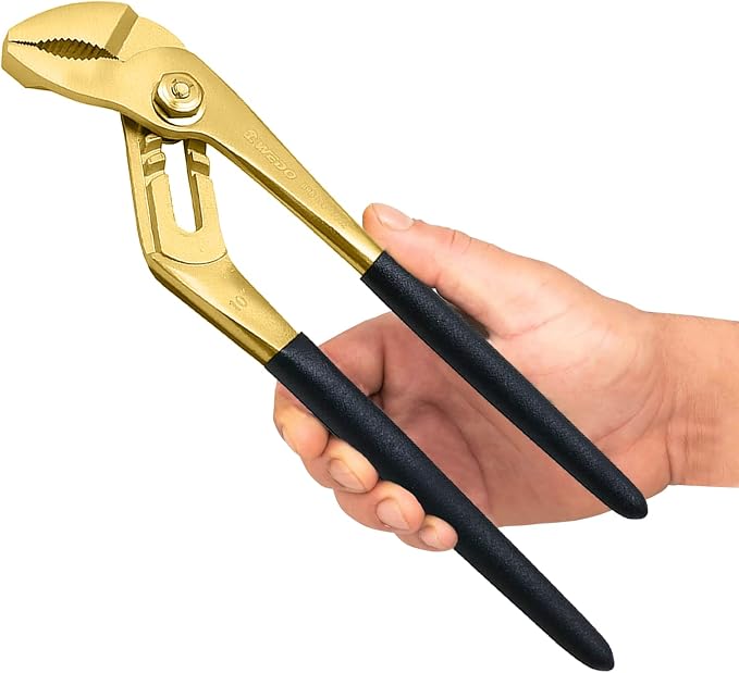 WEDO 4PCS Brass Pliers Set - 6" Slip Joint, 7" Diagonal Cutting, 8" Snipe Nose, 10" Groove Joint Pliers with Non-Slip Handle,For Gripping, Loosening Nuts and Bolts, Cutting Steel Wire,Die-Forged