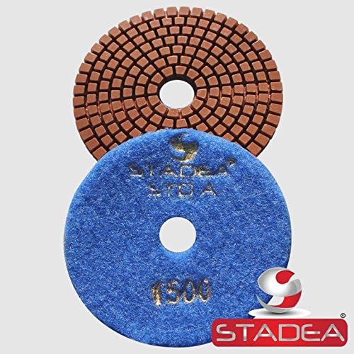 Grit 1500 (10 Pieces) 5" Diamond Polishing Pads for Granite Marble Concrete Stone polishing Wet Grinder