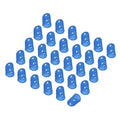 PATIKIL Finger Tip Covers Cots, Deep Blue Silicone Finger Protectors Gloves Breathable Reusable Fingertip Caps with Air Holes for Dry Skin Finger Cracking, L, 30 Pcs