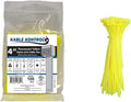 Kable Kontrol Fluorescent Yellow Zip Ties 4 Inch 100 Pcs, 18 Lbs Tensile Strength, Self-locking Nylon Colored Cable Ties Wire Wraps for Indoor or Outdoor Use… | Nylon Plastic, Self Locking, UL Listed, Indoor Use