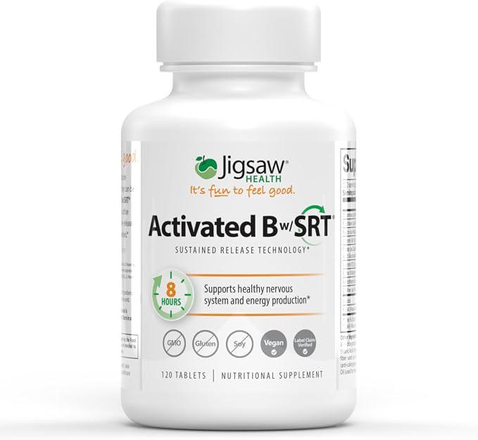 Jigsaw Health Activated B w/SRT | Supports Healthy Nervous System and Energy Production | 120 Tablets