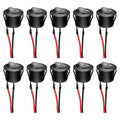 Twidec/10Pcs 12V Round Rocker Switch AC 6A/250V 10A/125V SPST 2 Pin 2 Position On/Off Toggle Switch for Car Boat Automotive RV Black with Pre-soldered Wires KCD1-X-Y