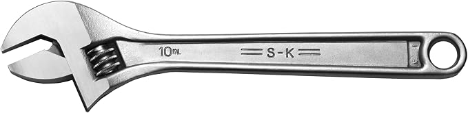 SK Tools USA 10" Adjustable Chrome Wrench, 1-1/8" Jaw Capacity | 8010