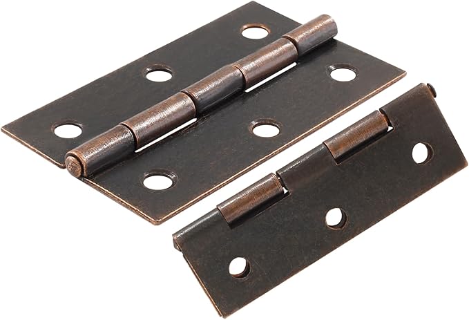 Murtenze 12 Pack 2.5 Inch Door Hinge Cabinet Hinge, Red Bronze Butt Hinges Ball Bearing Hinges Window Hinges Outdoor Hinges with Mounting Screws