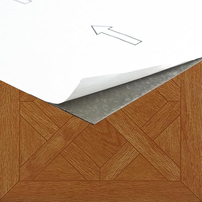 Tivoli Self Adhesive Vinyl Floor Tiles, 45 Tiles - 12" x 12", Classic Paquet Oak - Peel & Stick, DIY Flooring for Kitchen, Dining Room, Bedrooms, Basements & Bathrooms by Achim Home Decor