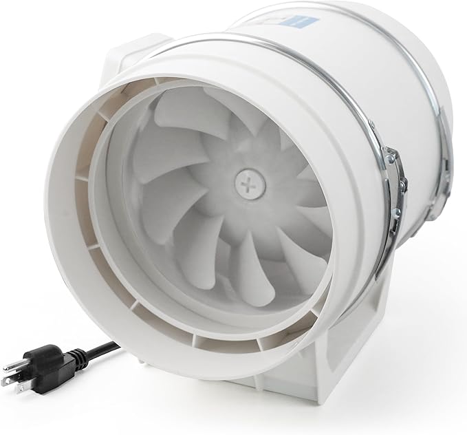 Voltset 8 Inch Duct Fan, Inline Ventilation Exhaust Fan, 740 CFM Duct Intake High Efficiency Air Fan for Vent Bathroom, Kitchen, Grow Tent, Hydroponics, 3D Printer