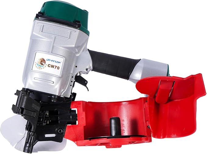 Mexican Style CN70 Coil Siding Nail Gun, 15 Degree Pneumatic Siding Nailer, 1-3/4" to 2-3/4" Coil Siding Nailer for Siding Sheathing Wooding Fencing Decking