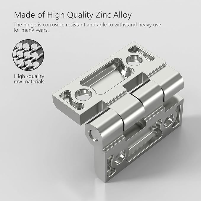 SYINE Heavy-Duty Butt Hinge Zinc Alloy Door Hinge for Closet Cabinet Door,Set of 2,Silver, 2'' x 2''