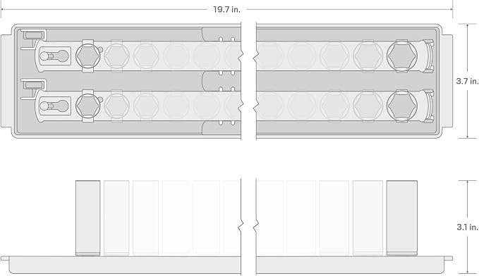 TEKTON 3/8 Inch Drive 6-Point Socket Set, 38-Piece | SHD91211 | (6 - 24 mm), Shallow and Deep, Socket Rail